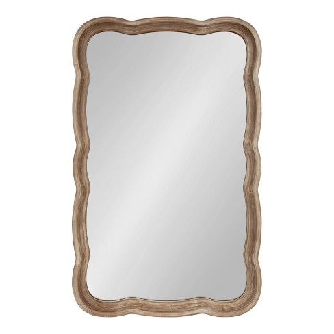 23.5"x38" Hatherleigh Scallop Wood Wall Mirror Rustic Brown - Kate and Laurel | Target