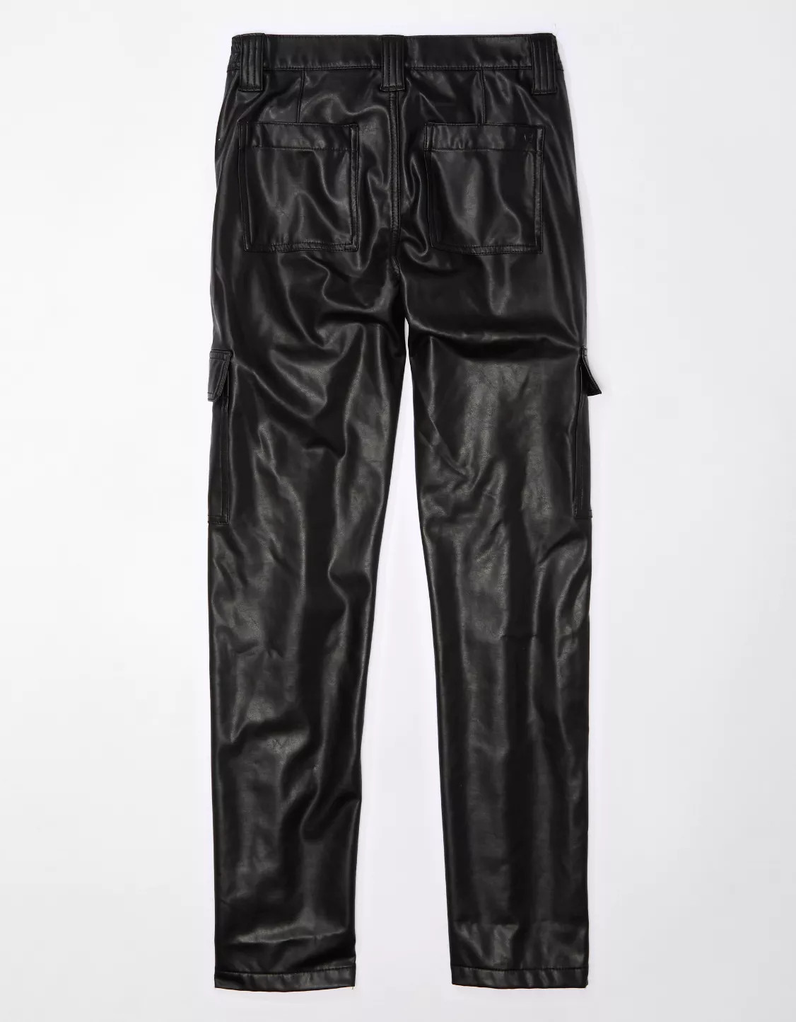 AE Stretch High-Waisted Vegan Leather Straight Cargo Pant | American Eagle Outfitters (US & CA)