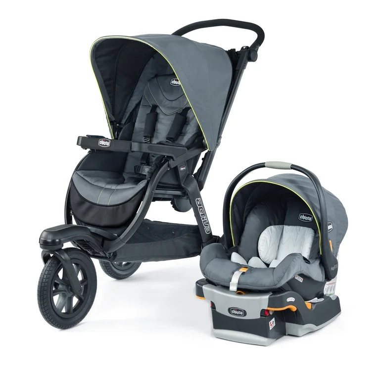 Chicco Activ3 Jogging Travel System Stroller with KeyFit 30 Infant Car Seat - Solar (Grey) | Walmart (US)