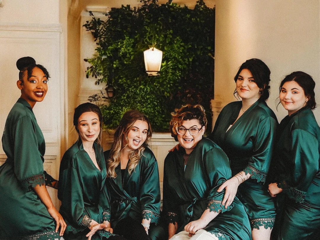 Emerald Green Bridesmaid Robes, Customized Wedding Robes, Bridal Party Robes for Bridesmaids, Bri... | Etsy (US)