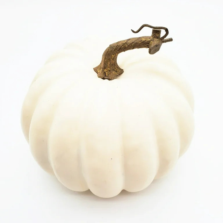 Harvest 7 in off-White Foam Pumpkin Decoration, Way to Celebrate | Walmart (US)