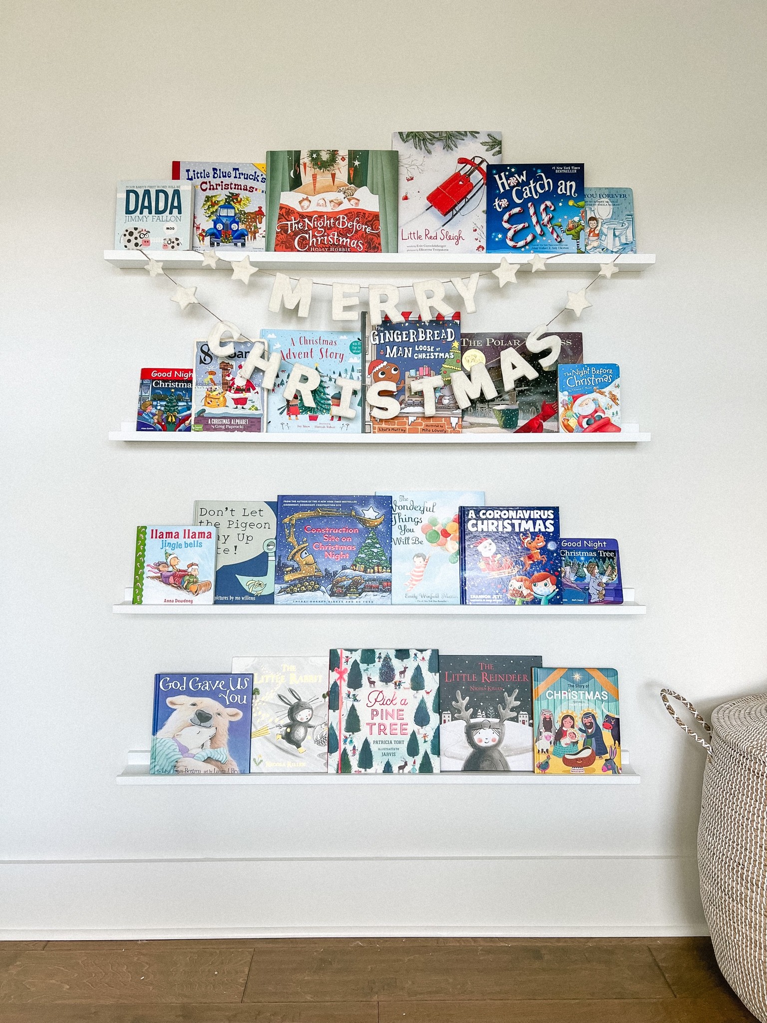 Baby and toddler Christmas books! Also the cutest merry Christmas garland to dress up your book shelves. 

Playroom bookshelves, Christmas books, kids Christmas books 

#LTKkids #LTKHoliday #LTKhome