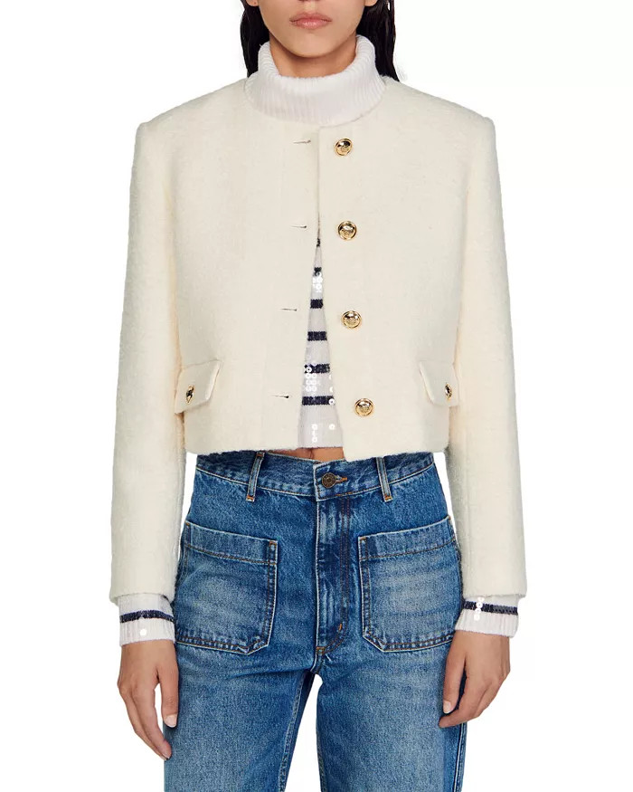 Sandro Walle Boucl&eacute; Cropped Jacket Women - Bloomingdale's | Bloomingdale's (US)