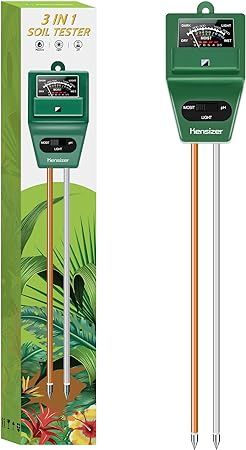 Kensizer Soil Tester, 3-in-1 Soil Moisture/Light/pH Meter, Gardening Lawn Farm Test Kit Tool, Dig... | Amazon (US)