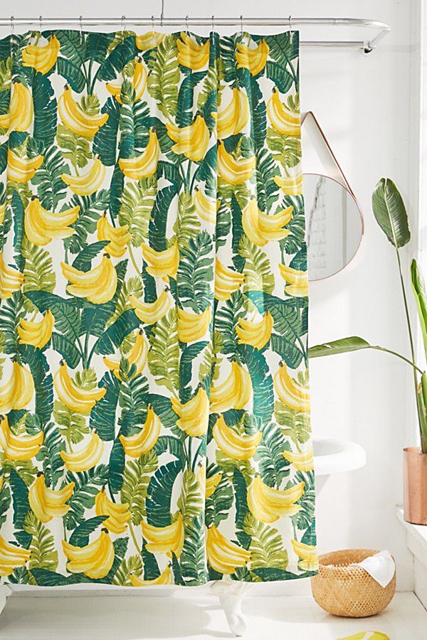 Allover Fruits Shower Curtain - Yellow at Urban Outfitters | Urban Outfitters (US and RoW)