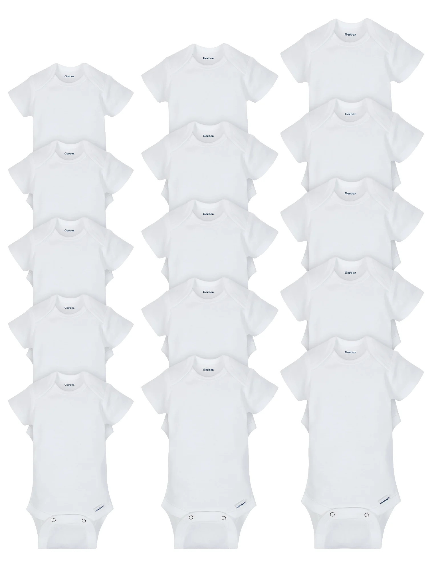 Gerber Baby Boy or Girl Gender Neutral White Onesies Short Sleeve Onesies Bodysuits Grow-With-Me ... | Walmart (US)