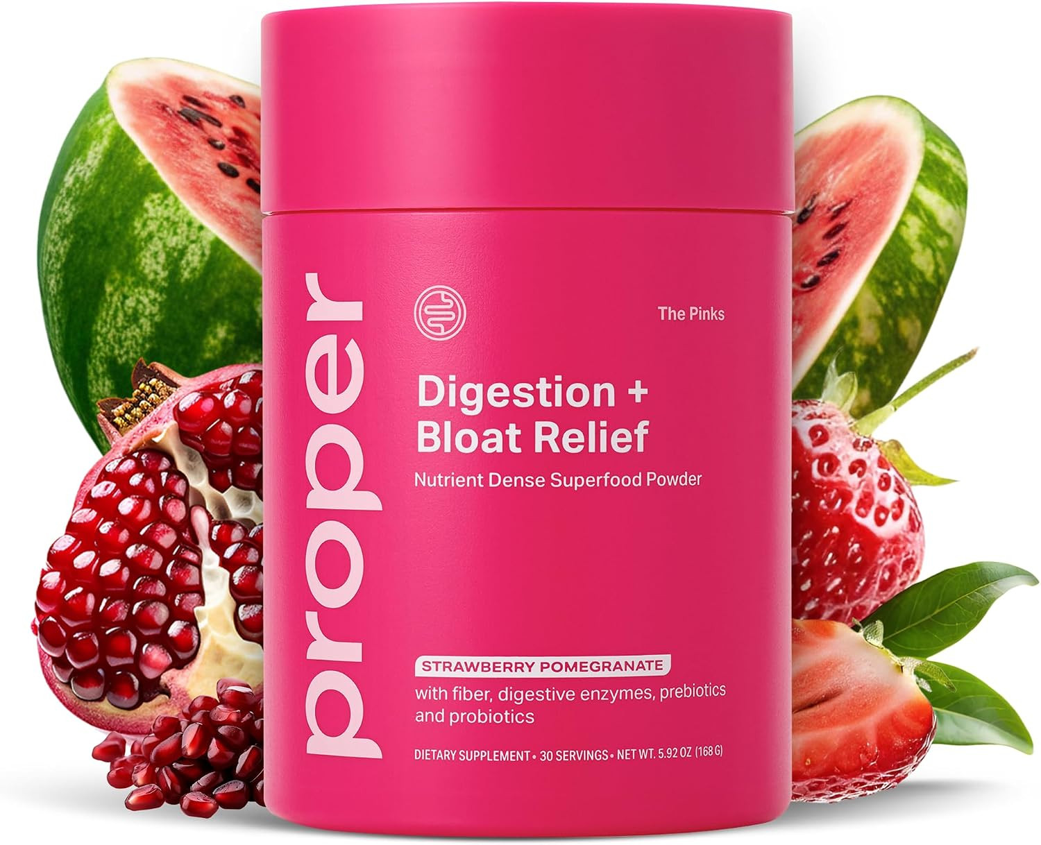 Proper The Pinks Digestive Bloat Relief - Gut Health Probiotic Drink Mix | Amazon (US)