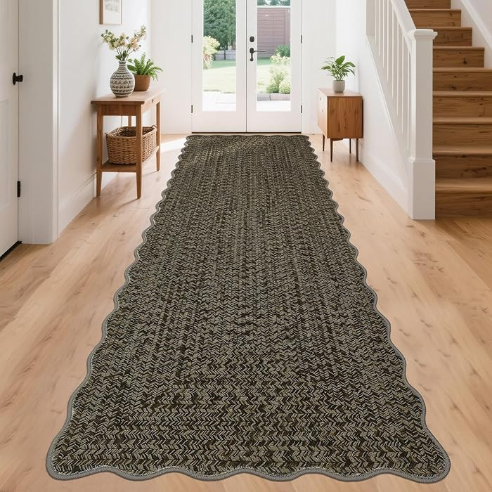 GarveeHome Printed Rugs (Not Woven!) Washable Runner Rug 2x6 Scalloped Non Slip Kitchen Rugs Indo... | Amazon (CA)