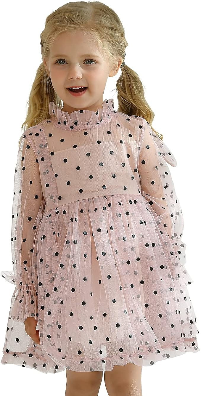 TTYAOVO Little Girls Long Sleeves Casual Birthday Dress with Tutu Skirt | Amazon (US)