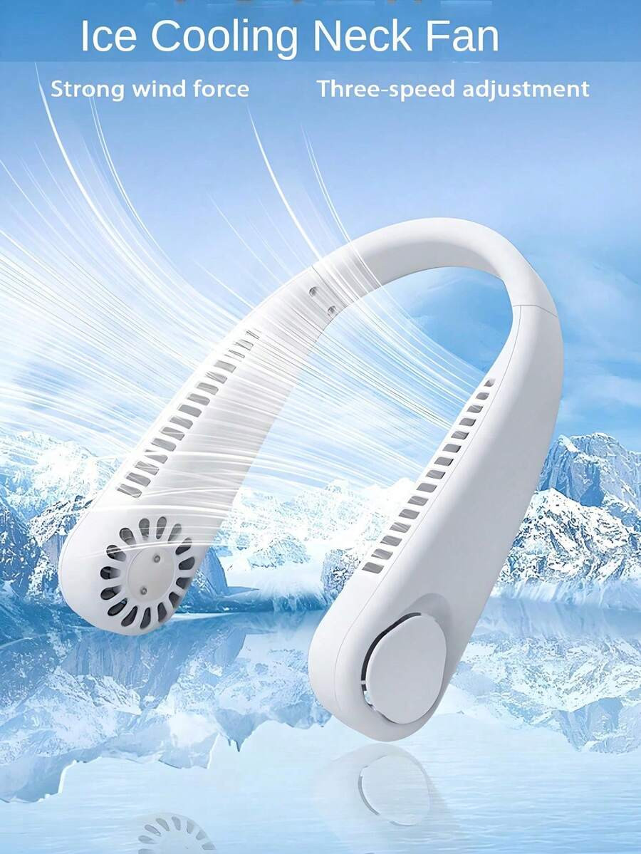 New Portable Bladeless Halter Fan, 3rd Gen Slouchy USB Rechargeable Small Fan, Vortex Air Outlet,... | SHEIN