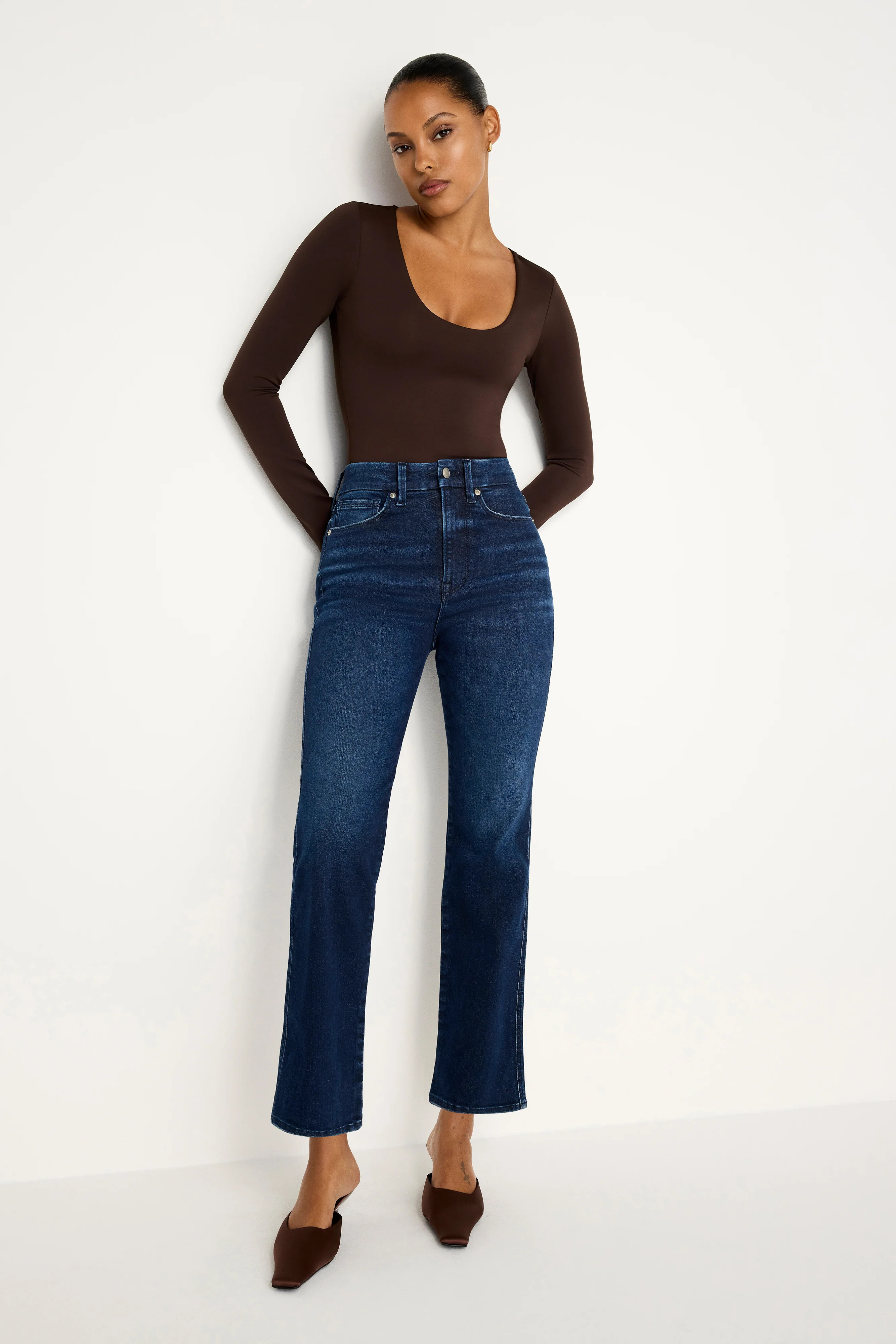 ALWAYS FITS GOOD CURVE STRAIGHT JEANS | INDIGO707 - GOOD AMERICAN | Good American