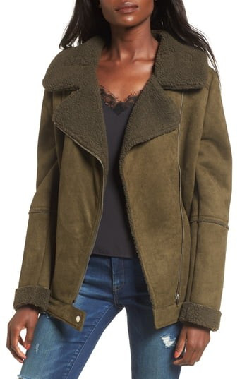 Women's The Fifth Label Dallas Faux Shearling Jacket, Size Medium - Green | Nordstrom
