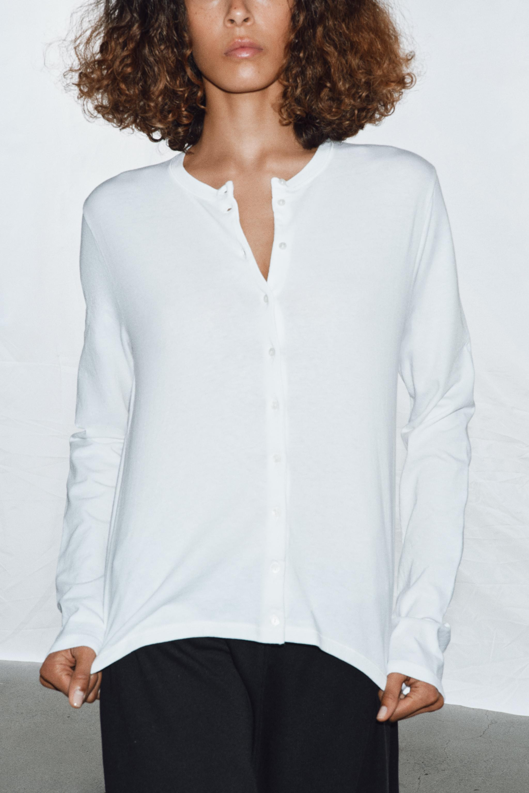 100% COTTON BUTTON-UP T-SHIRT | Zara UK