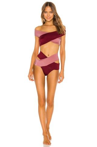 OYE Swimwear Lucette Bikini Set in Goji Berry & Rose from Revolve.com | Revolve Clothing (Global)