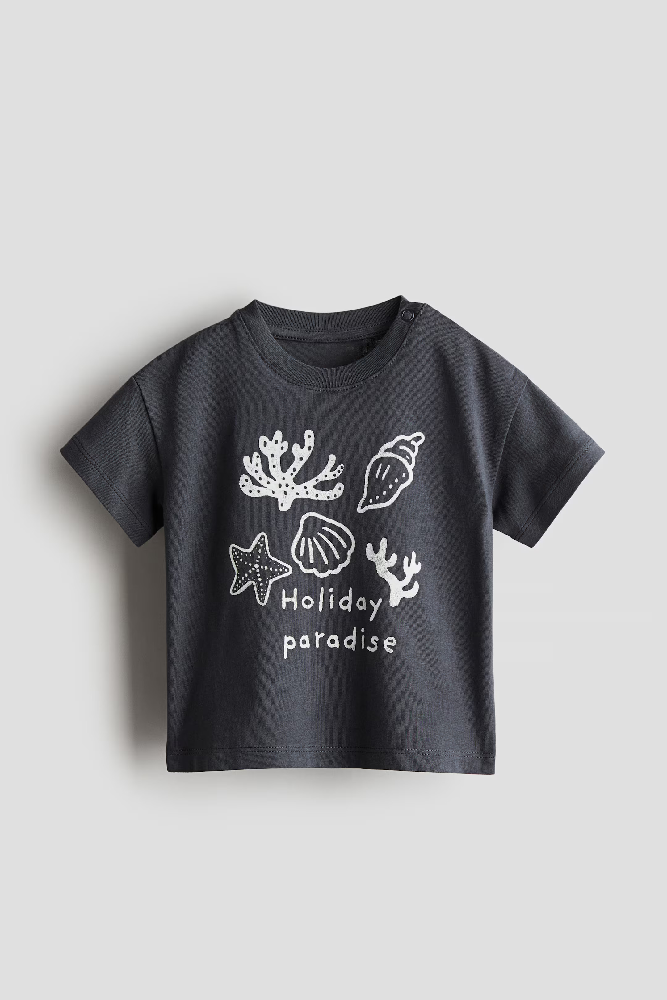 Cotton Jersey T-shirt - Dark gray/Holiday Paradise - Kids | H&M US | H&M (US + CA)
