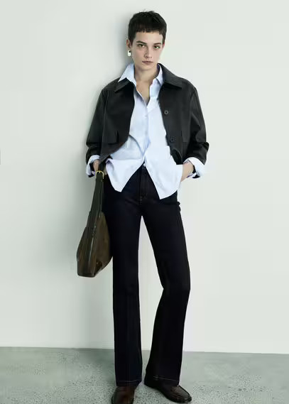 Flared rinse-wash jeans open blue - Woman - 12 - MANGO | MANGO (UK)