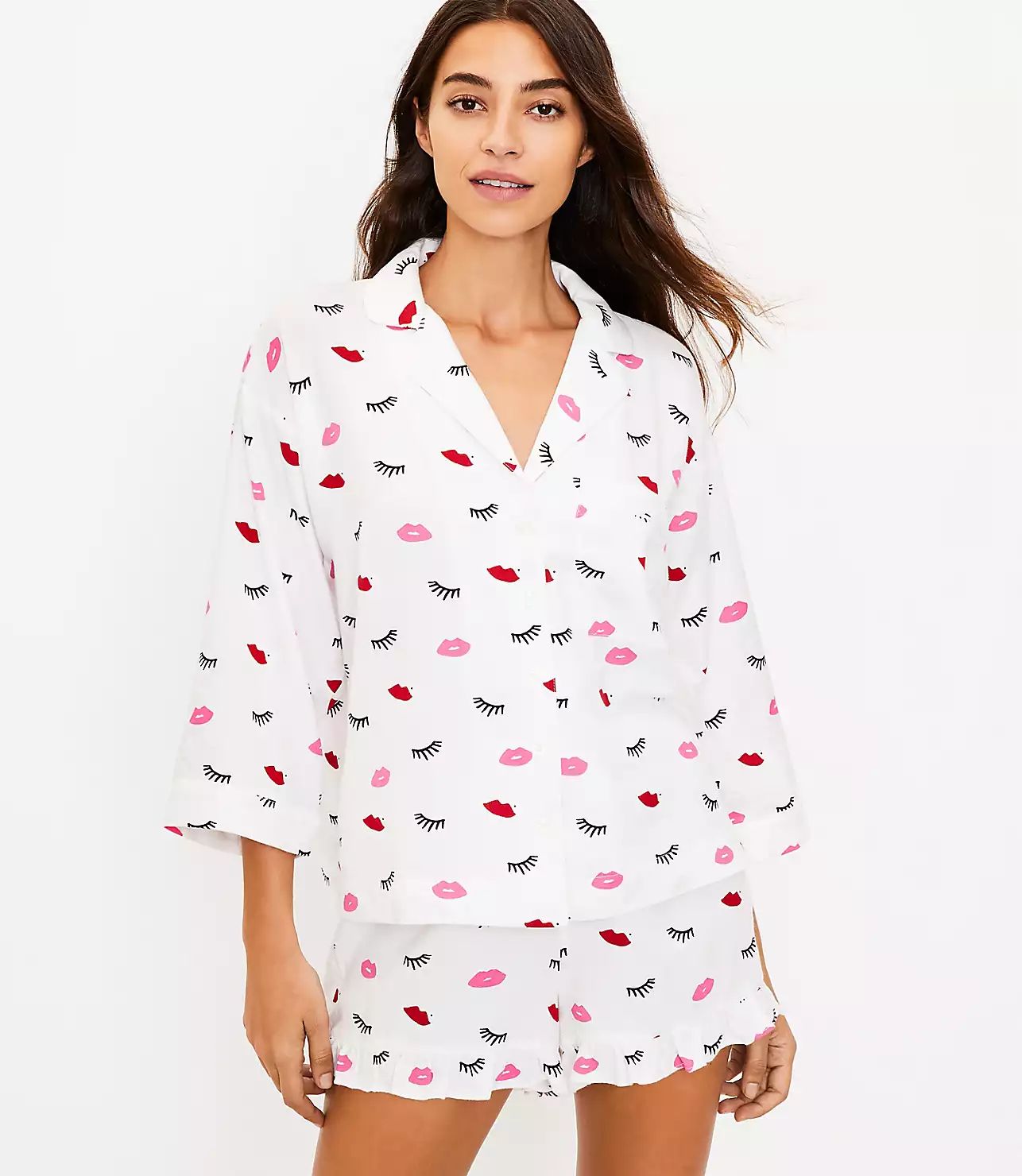 Lipstick & Lashes Pajama Top | LOFT