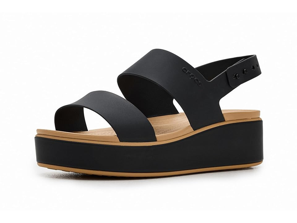 Crocs Brooklyn Cork Low Wedge Women's Wedge Shoes Black/Cashew1 : 9 M, Synthetic | Zappos