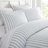 Linen Market Duvet Cover Set, Rugged Stripes Light Gray, King/California King | Amazon (US)