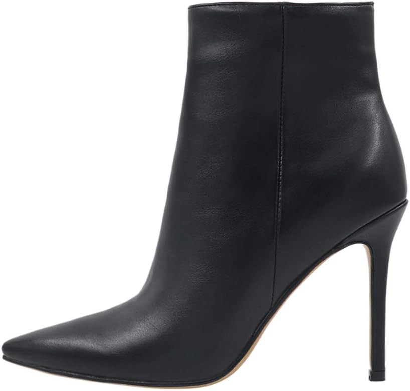 HECATER Ankle Boots for Women Heels Pointed Toe Boots with Zipper | Amazon (US)
