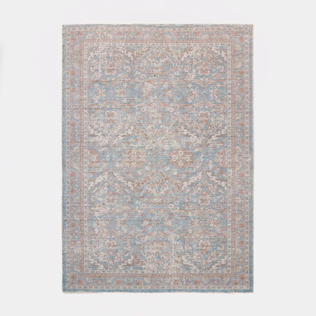 Persian Printed Poly/Wool Handmade Tufted Area Rug Blue/Brown - Threshold™ designed with Studio... | Target