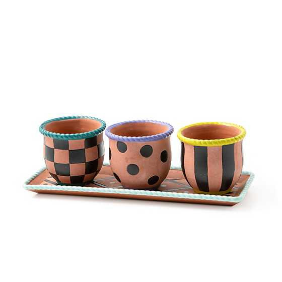 MacKenzie-Childs | Persephone Herb Pots - Set of 3 | MacKenzie-Childs