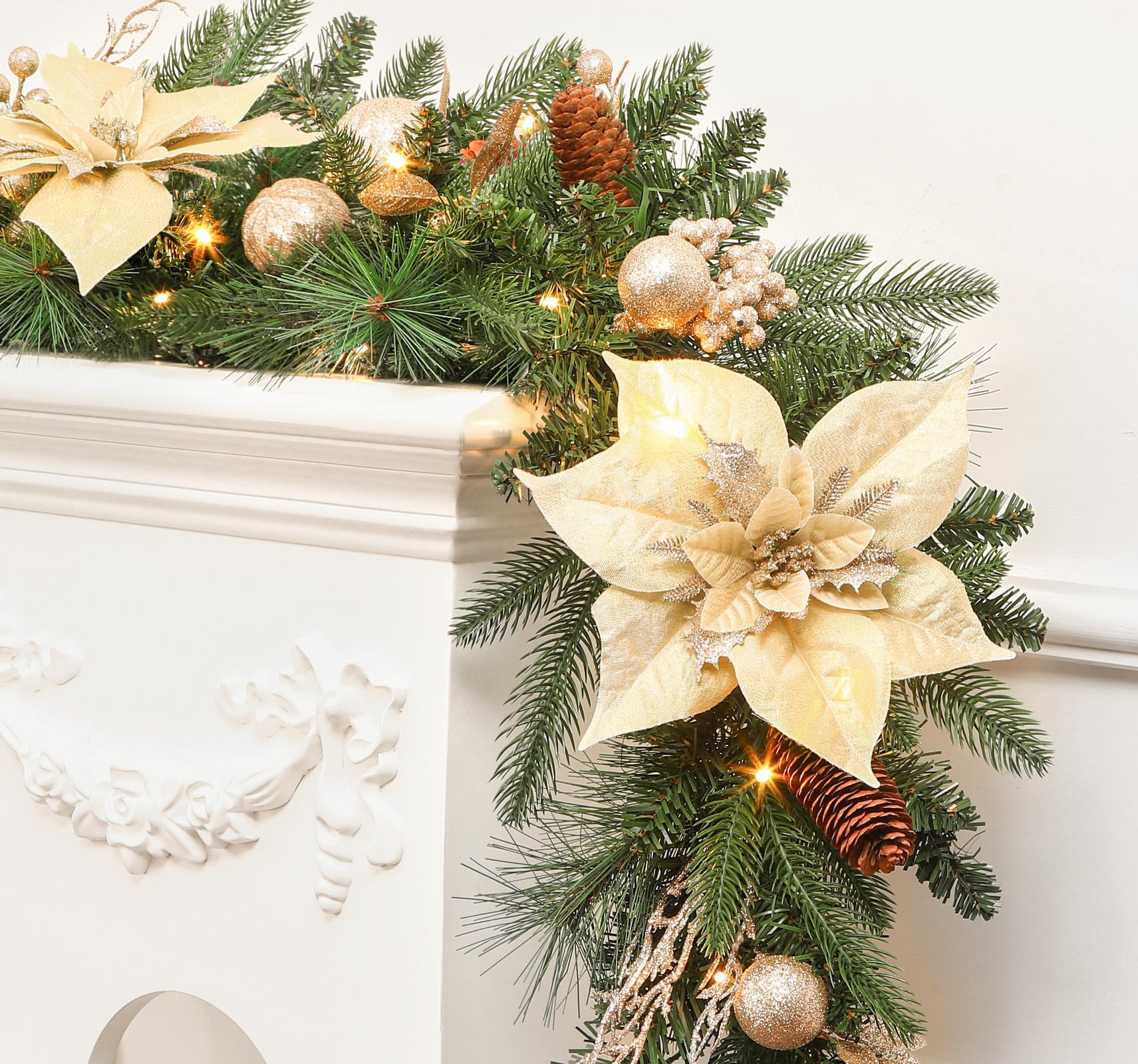 SHareconn 9FT Prelit Christmas Garland Decorations with Multi-Color LED Lights, Battery-Operated ... | Amazon (US)