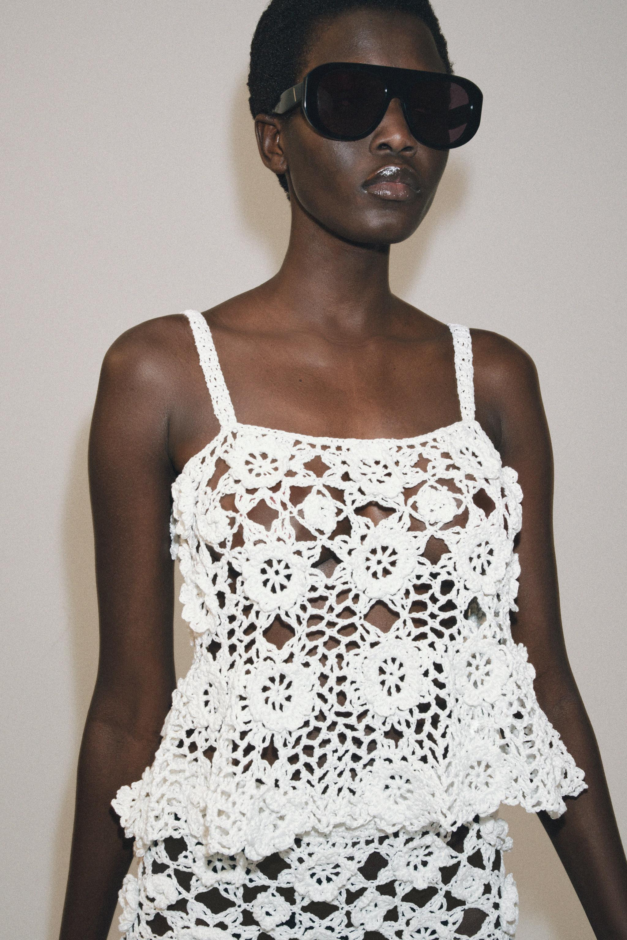 CROCHET KNIT FLORAL TOP | Zara UK