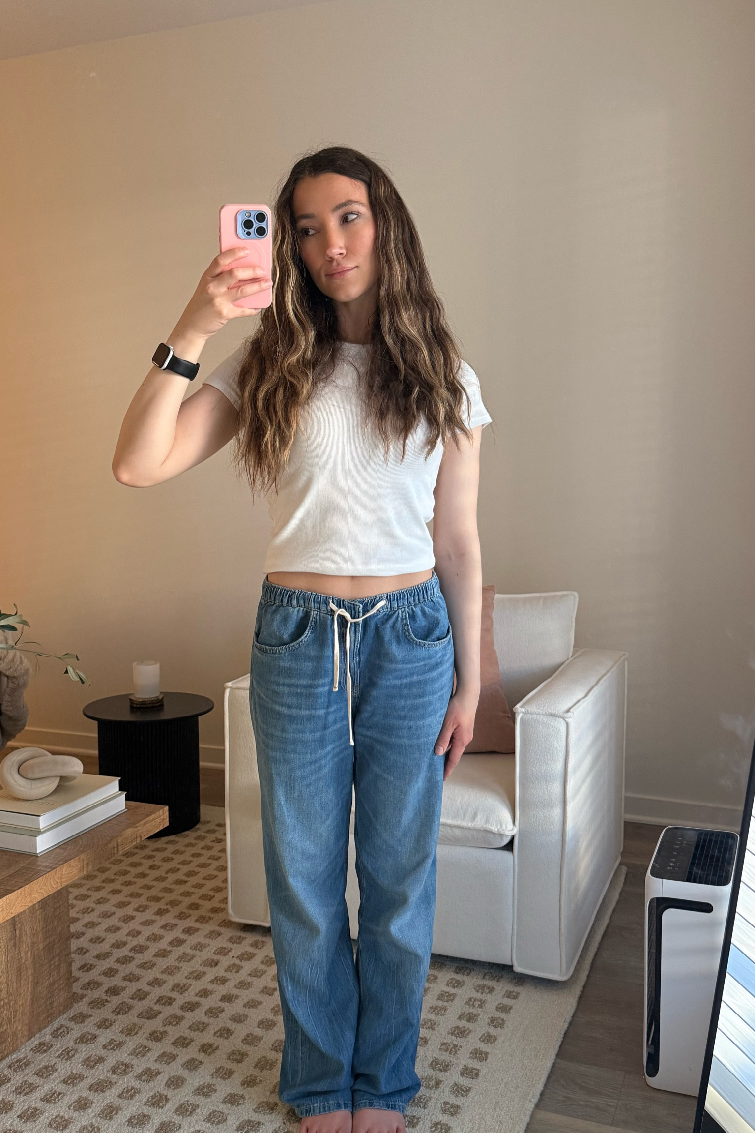 Perfect Loungewear (Drawstring Jeans and a White Tee) 

#LTKStyleTip #LTKFindsUnder100