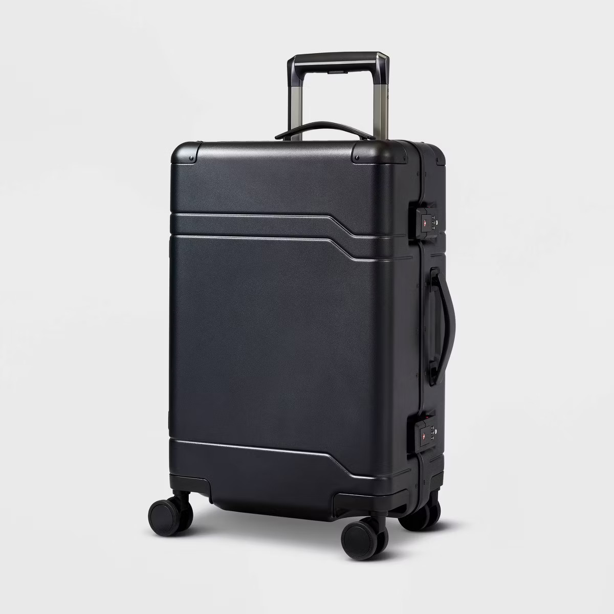 Signature Hardside Trunk Carry On Spinner Suitcase Black - Open Story™: TSA Locks 4-Wheel | Target
