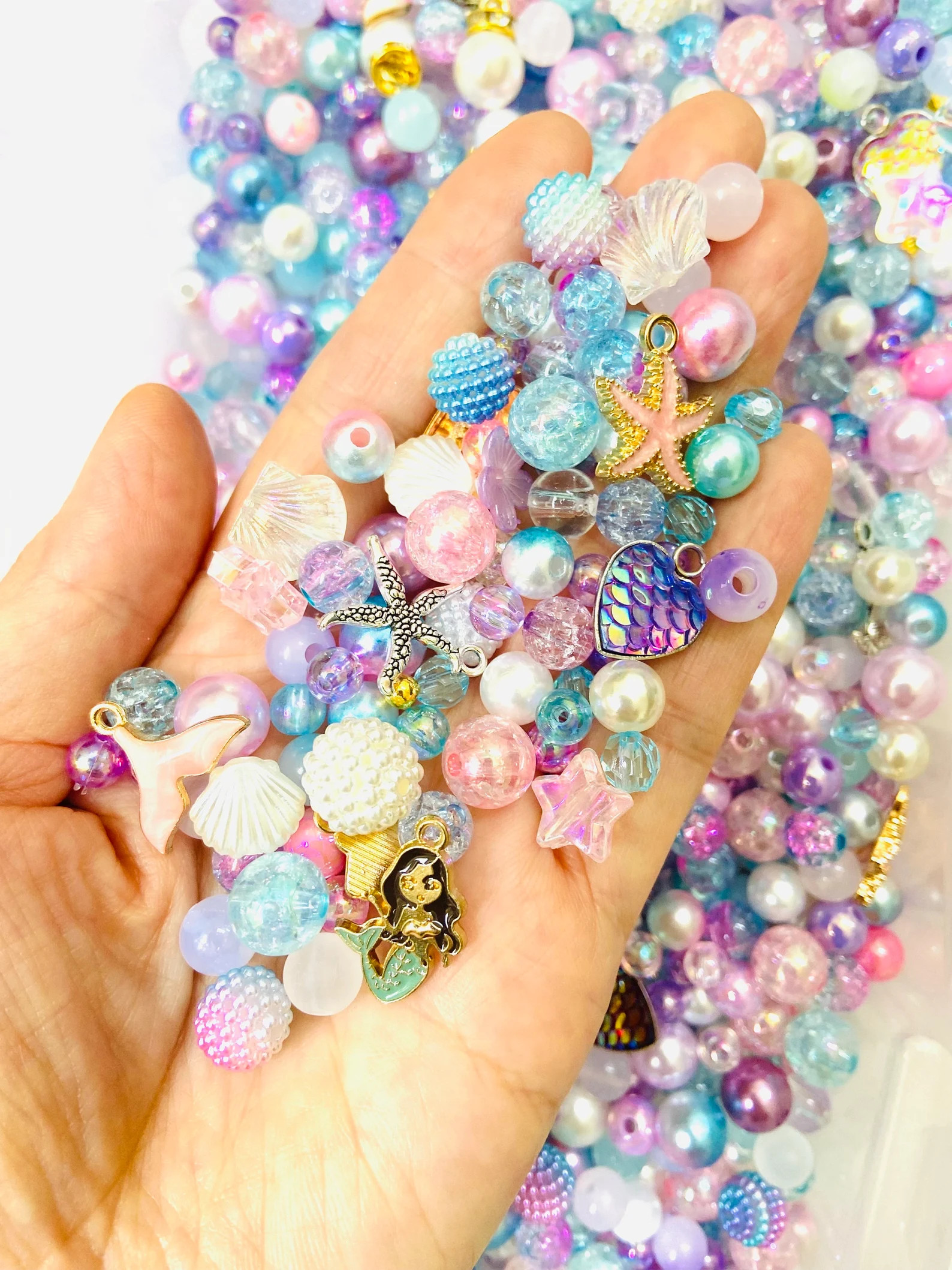 Acrylic Bead Mix-Mermaid, Bracelet Diy kit, Acrylic Bead Confetti, Kandi bead charm mix, Y2K 90s,... | Etsy (Global)