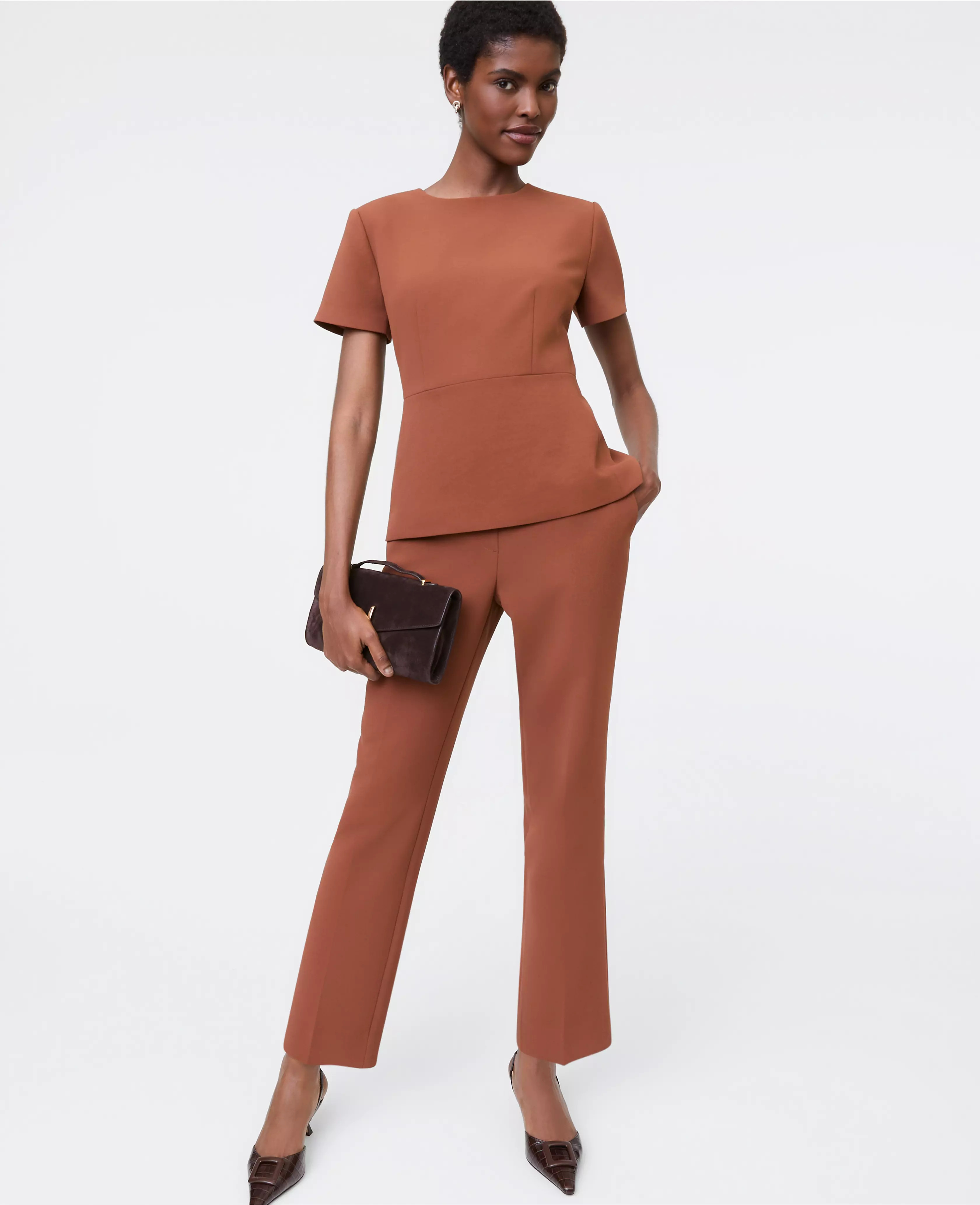 The Relaxed Ankle Pant in Crinkle Crepe | Ann Taylor