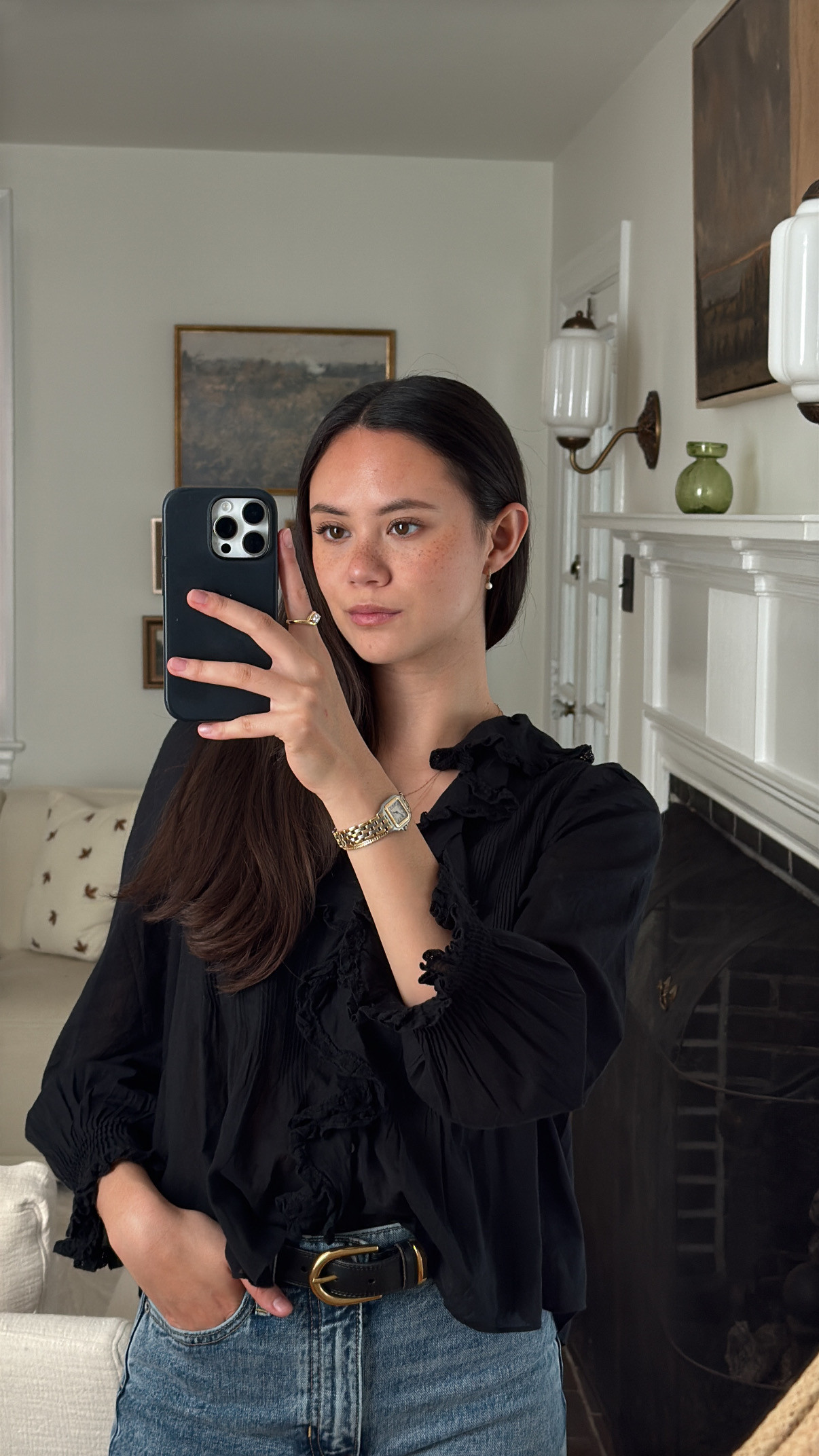TODAY'S OOTD 🖤 love this ruffle top! 

 #LTKStyleTip