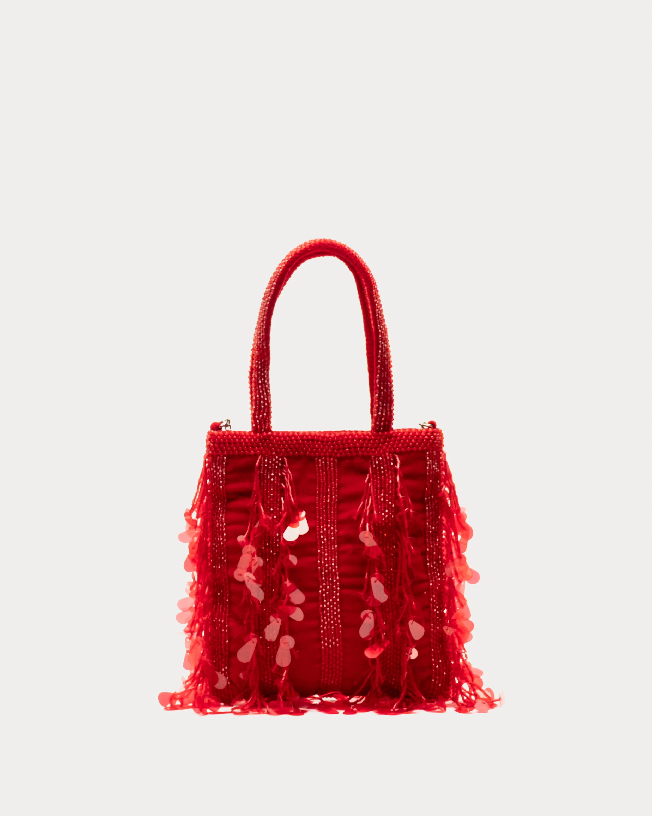 Gatsby Mini Tote Bag - Embellished Sequin Red | Frances Valentine