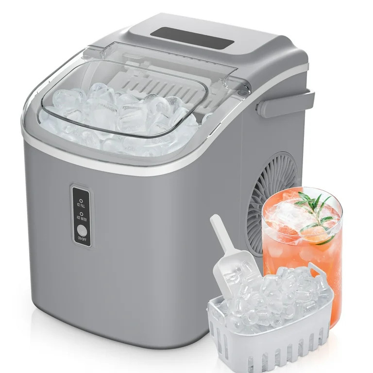 EUHOMY Countertop Ice Maker 26 lbs/Day Portable Self-Cleaning, 9 Bullet Ice in 6 Min, Gray | Walmart (US)