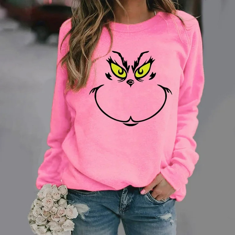 KEVCHE Christmas Clothing Grinch Costume Hoodie Grinch Women's Fashion Printed Long Sleeve Christ... | Walmart (US)