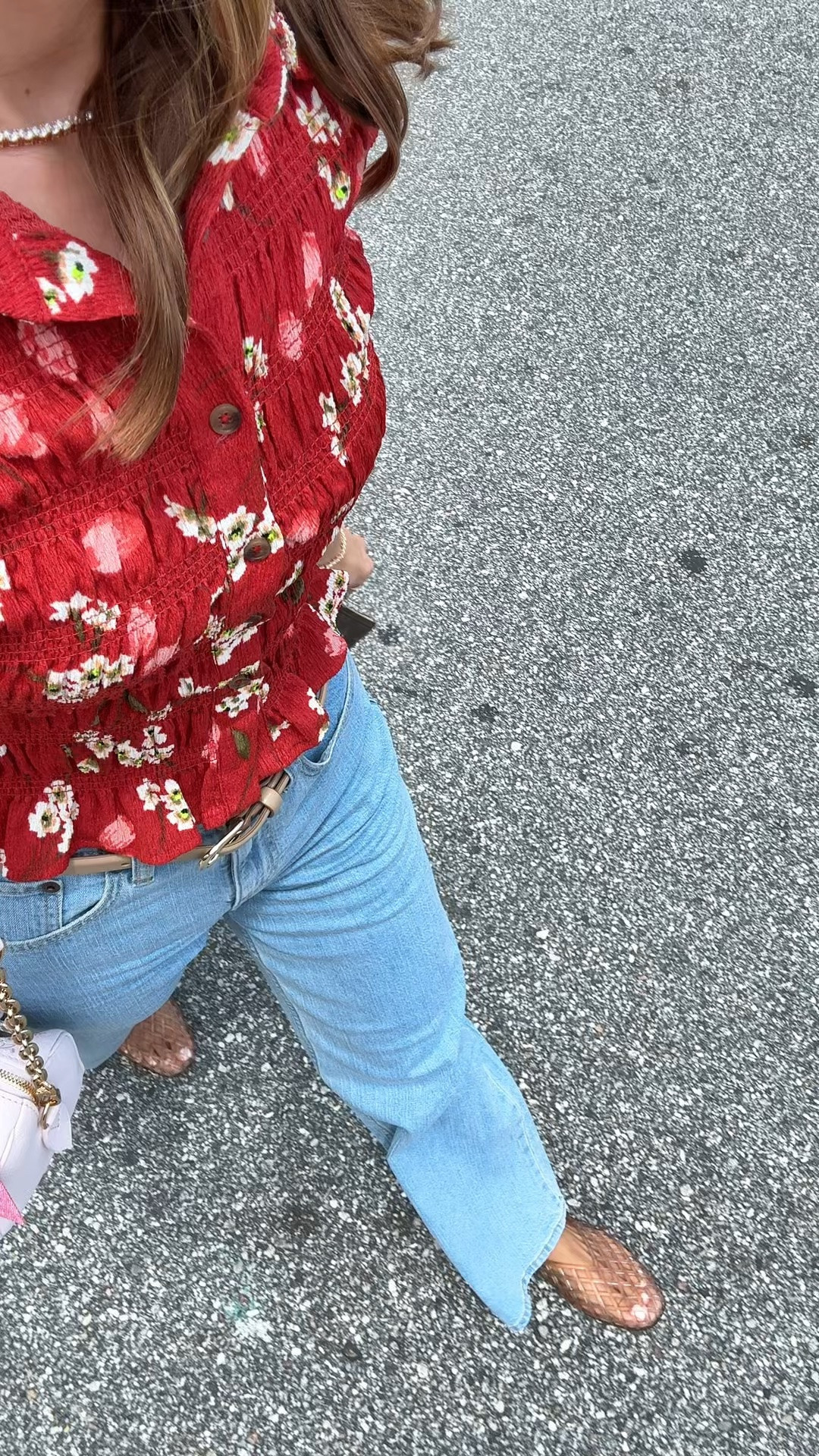 Abercrombie linen-blend wide-leg jeans in 24 short, regular style but comes in a curve love option, too. Anthropologie top in XXS. Spring outfit. Elevated casual outfit. Mom outfit. Jelly ballet flats are whole sizes only - I’m a 6.5 and do a 6 per reviews.

#LTKootd #LTKgrwm #LTKPetite