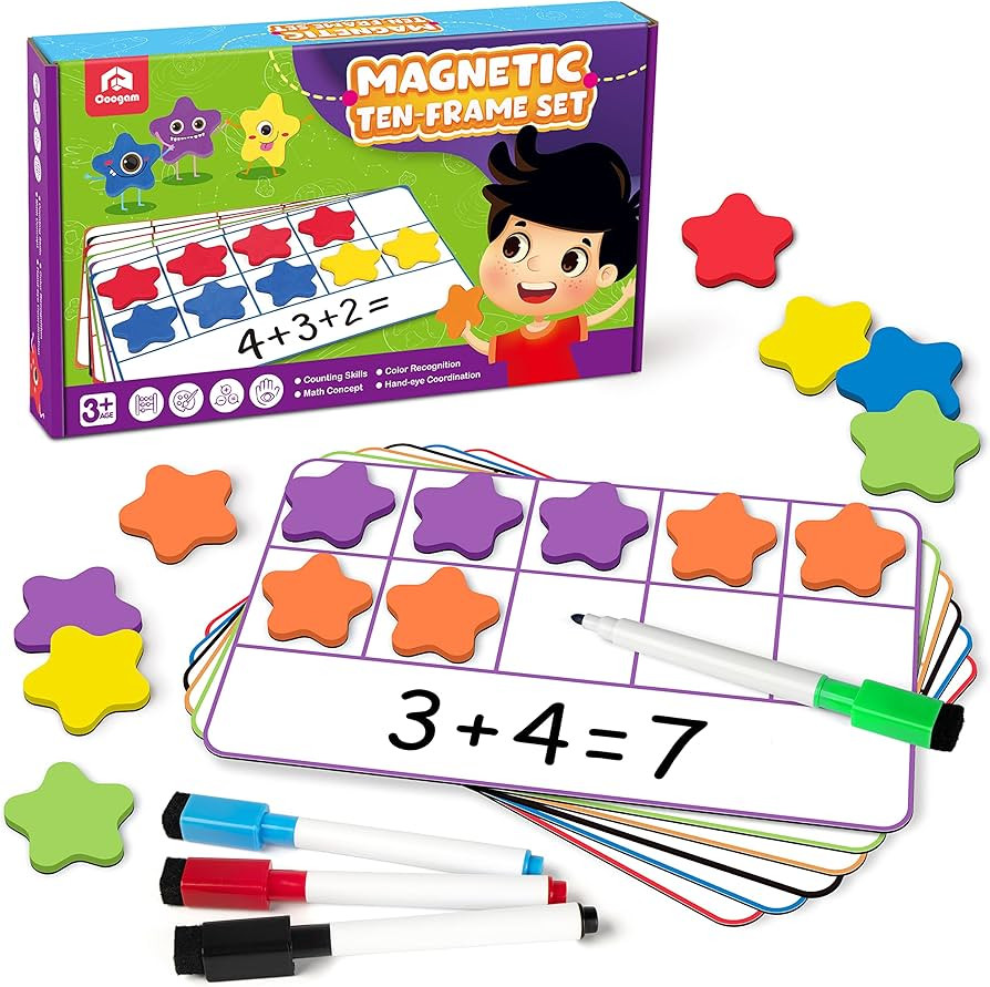 Coogam Magnetic Ten-Frame Set, Math Manipulative EVA Number Counting Games, Montessori Educationa... | Amazon (US)