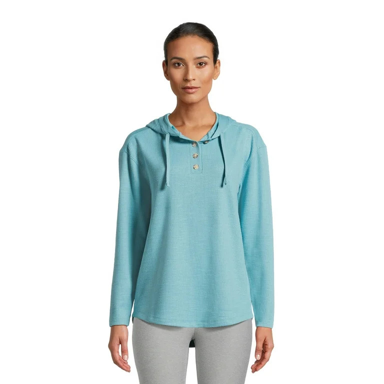 Time and Tru Women's Ribbed Tunic Hoodie, Sizes XS-XXXL | Walmart (US)