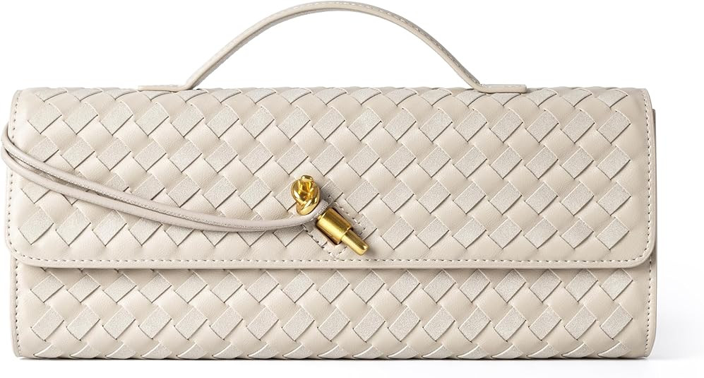 Joryin Woven Purse for Women Evening Clutch Woven Leather & Suede Handbags Crossbody Bag Suede Pu... | Amazon (US)