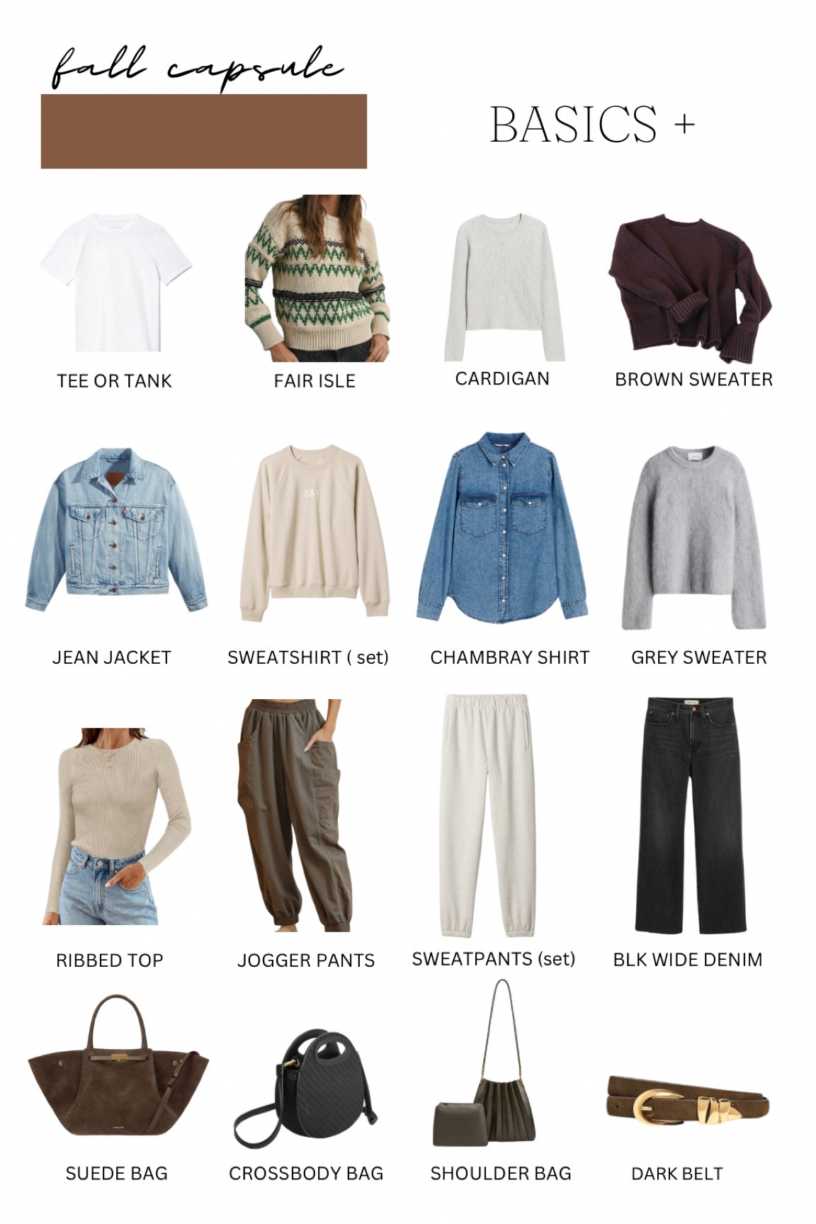 Brown sweater- i wear medium ( runs slightly oversized)

Gap sweat set - true to size or size down in pants if in between

Fair isle sweater - runs fitted/ slightly cropped - size up if in between . I wear medium for more fitted look

Jean jacket - true to size but runs oversized style . I wear small or medium

Grey green hazel tide joggers- run oversized. If shorter than 5’4 its safe to size down one ( i wear small) 

Grey sezane sweater- i wear large

Grey cardigan- runs small. I sized up 2 to XL for the fit i have! 

#LTKSeasonal #LTKFallSale #LTKFindsUnder100