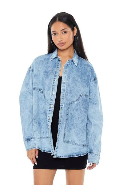 Acid Wash Denim Shirt | Forever 21