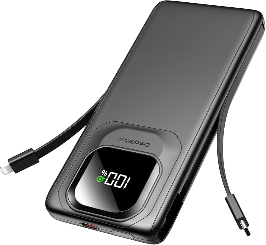 Fast Charging Portable Charger with Built-in Type C Cables, 22.5W 10000mAh Portable Phone Charger... | Amazon (US)