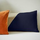 Cotton Linen & Velvet Corners Lumbar Pillow Cover | West Elm (US)