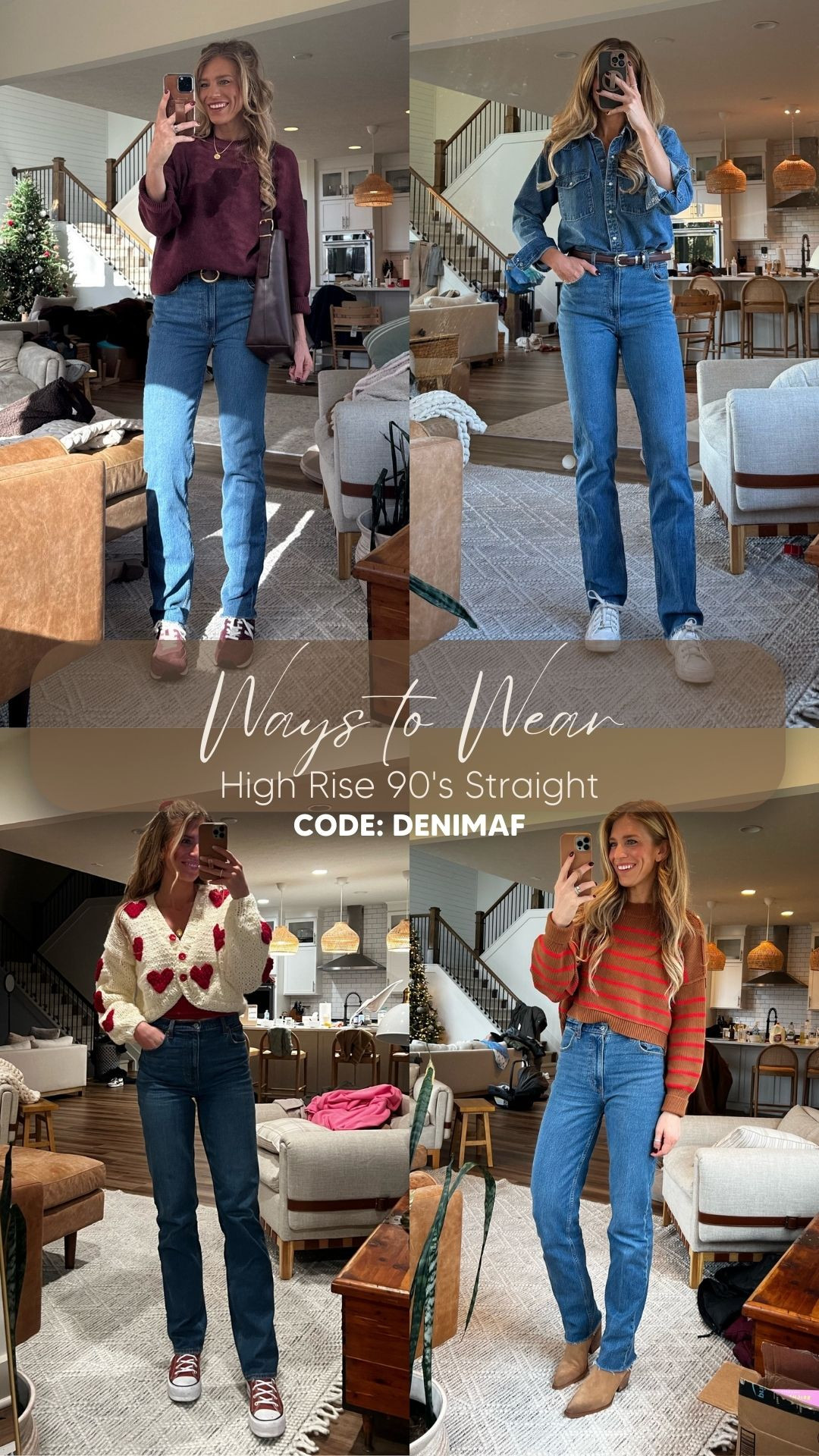 Runs tts. I wear 27 extra long.  High waisted.  These are a cross between a boot cut and the 90's relaxed jean.  Not as wide at the bottom and straight throughout leg