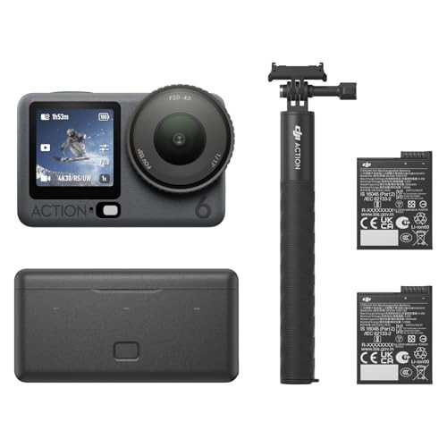 DJI Osmo Action 6 Enhanced Combo, 8K Waterproof Action Camera with 1/1.1" Square Sensor, Variable Aperture of f/2.0–f/4.0, Extended Battery Life with 2 Batteries, 1.5m Extension Rod, Battery Case | Amazon (US)