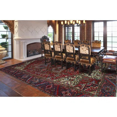 One-of-a-Kind Jamie-Ann Hand-Knotted 9'9 X 12'2 Area Rug in Red | Wayfair North America