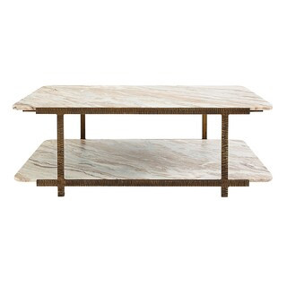 Dottie Coffee Table with Marble & Antique Brass Finish | Ballard Designs, Inc.