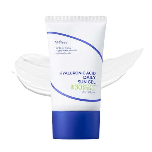 ISNTREE Hyaluronic Acid Daily Sun Gel 50ml, 1.69 fl oz, SPF 30, Korean Skincare, Moisturizing, No White Cast, Lightweight, Mild Formula, Daily SPF, Korean Sunscreen | Amazon (US)
