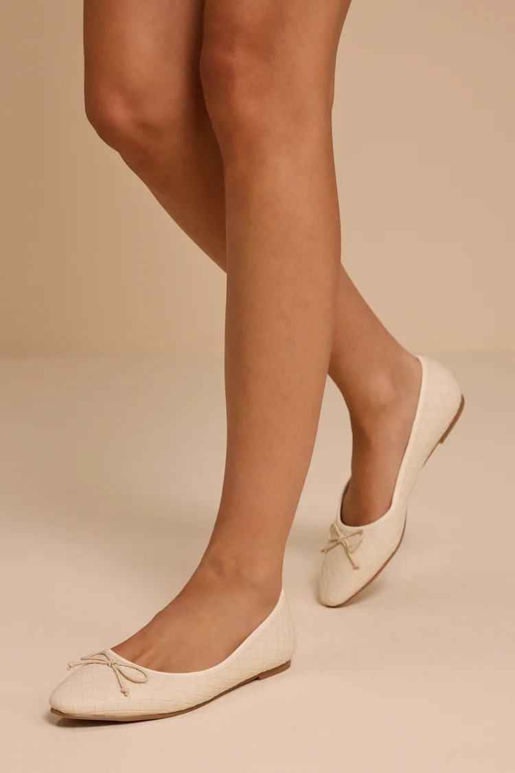 Milo Beige Textured Ballet Flats | Lulus